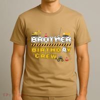 Brother Birthday Crew Construction Family Birthday Party T-Shirt thumb 3