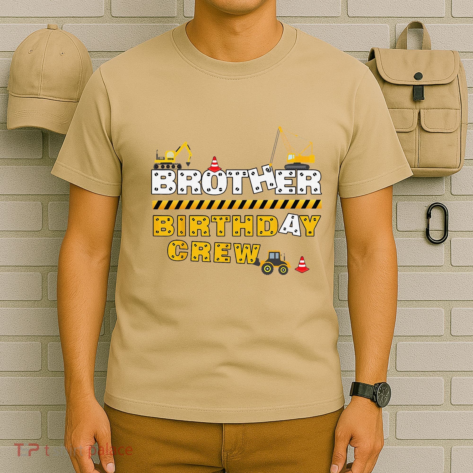 Brother Birthday Crew Construction Family Birthday Party T-Shirt