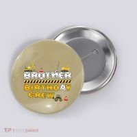 Brother Birthday Crew Construction Family Birthday Party Button thumb 0
