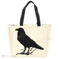 Beautiful Black Crow Raven Bird Silhouette Tote Bag thumb 0