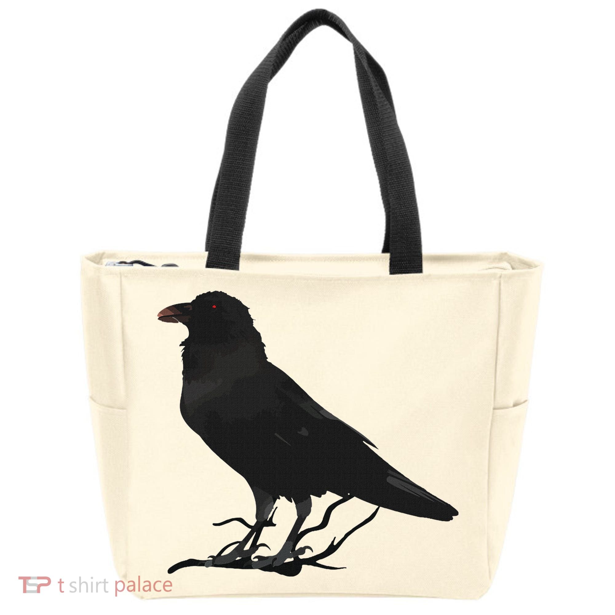 Beautiful Black Crow Raven Bird Silhouette Tote Bag