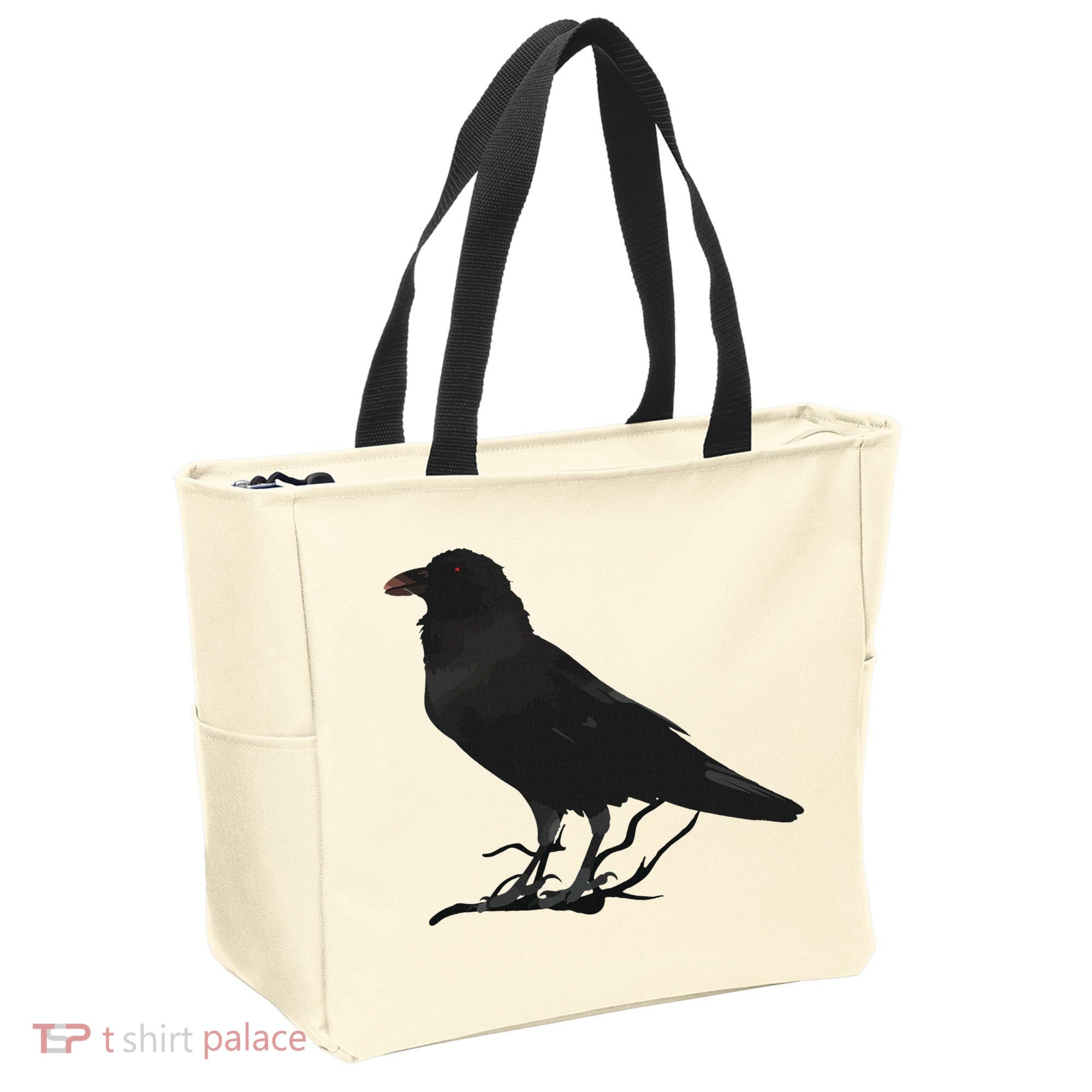 Beautiful Black Crow Raven Bird Silhouette Tote Bag