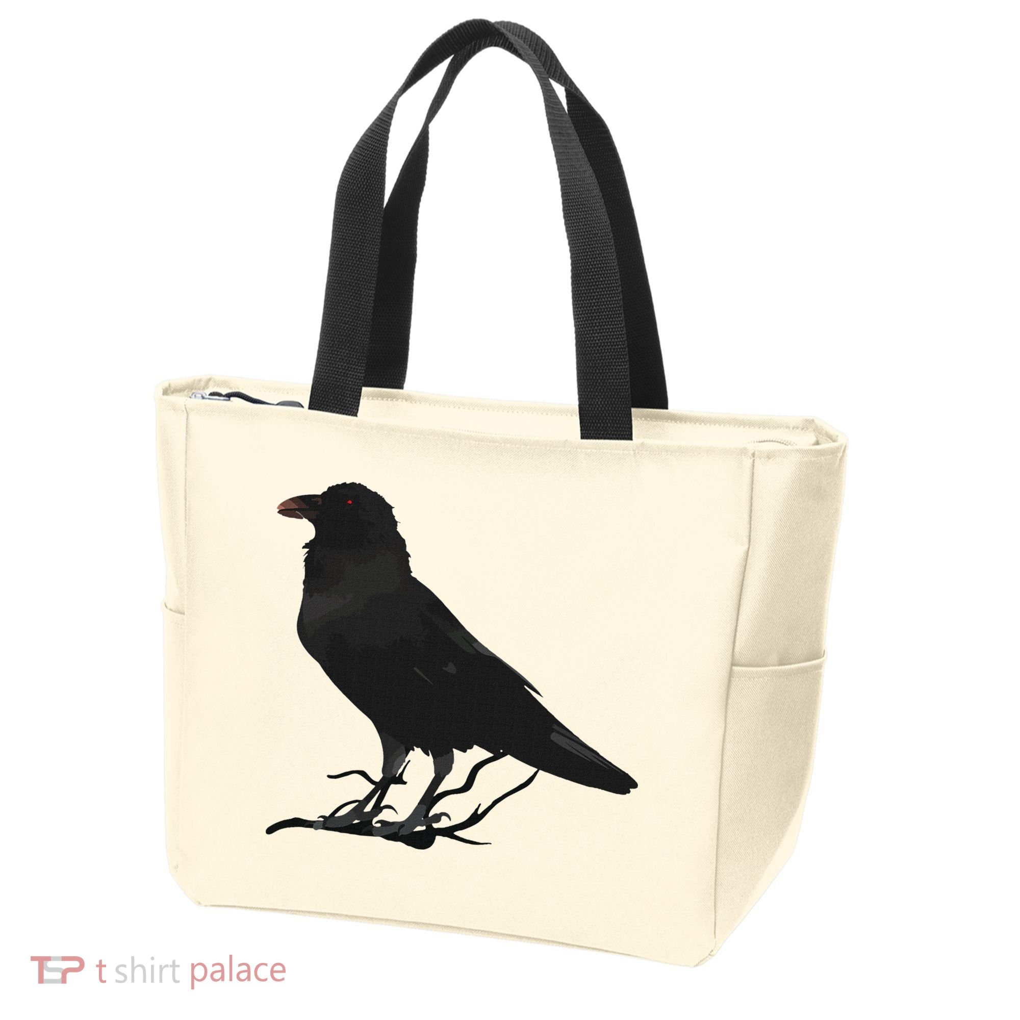 Beautiful Black Crow Raven Bird Silhouette Tote Bag