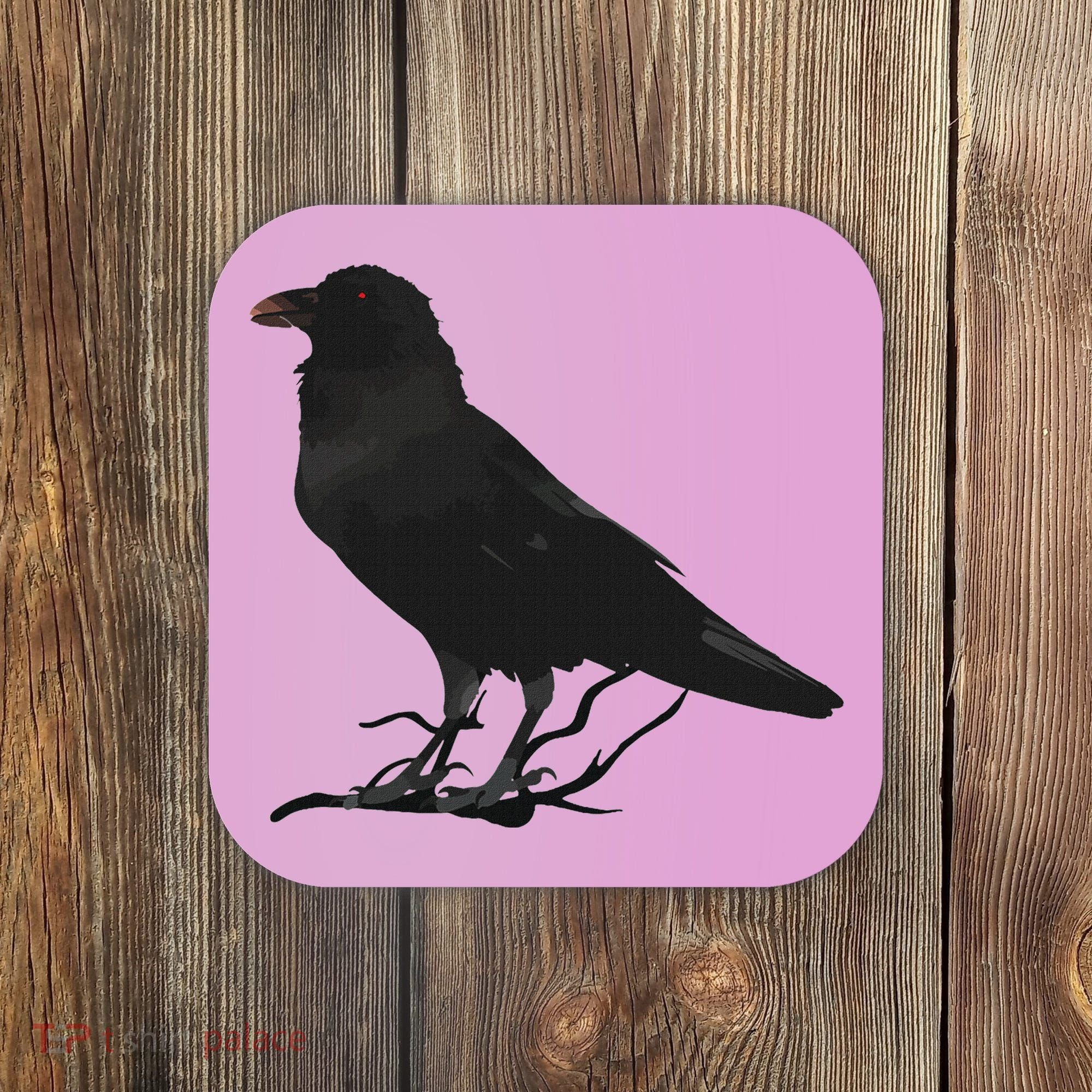 Beautiful Black Crow Raven Bird Silhouette Coaster