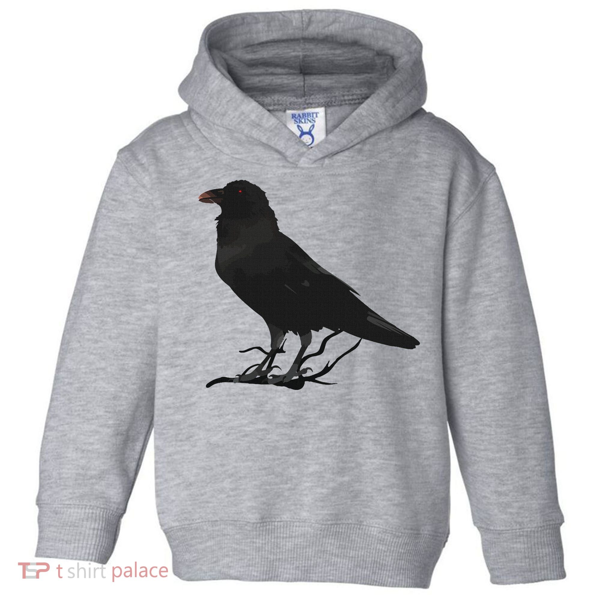 Beautiful Black Crow Raven Bird Silhouette Toddler Hoodie