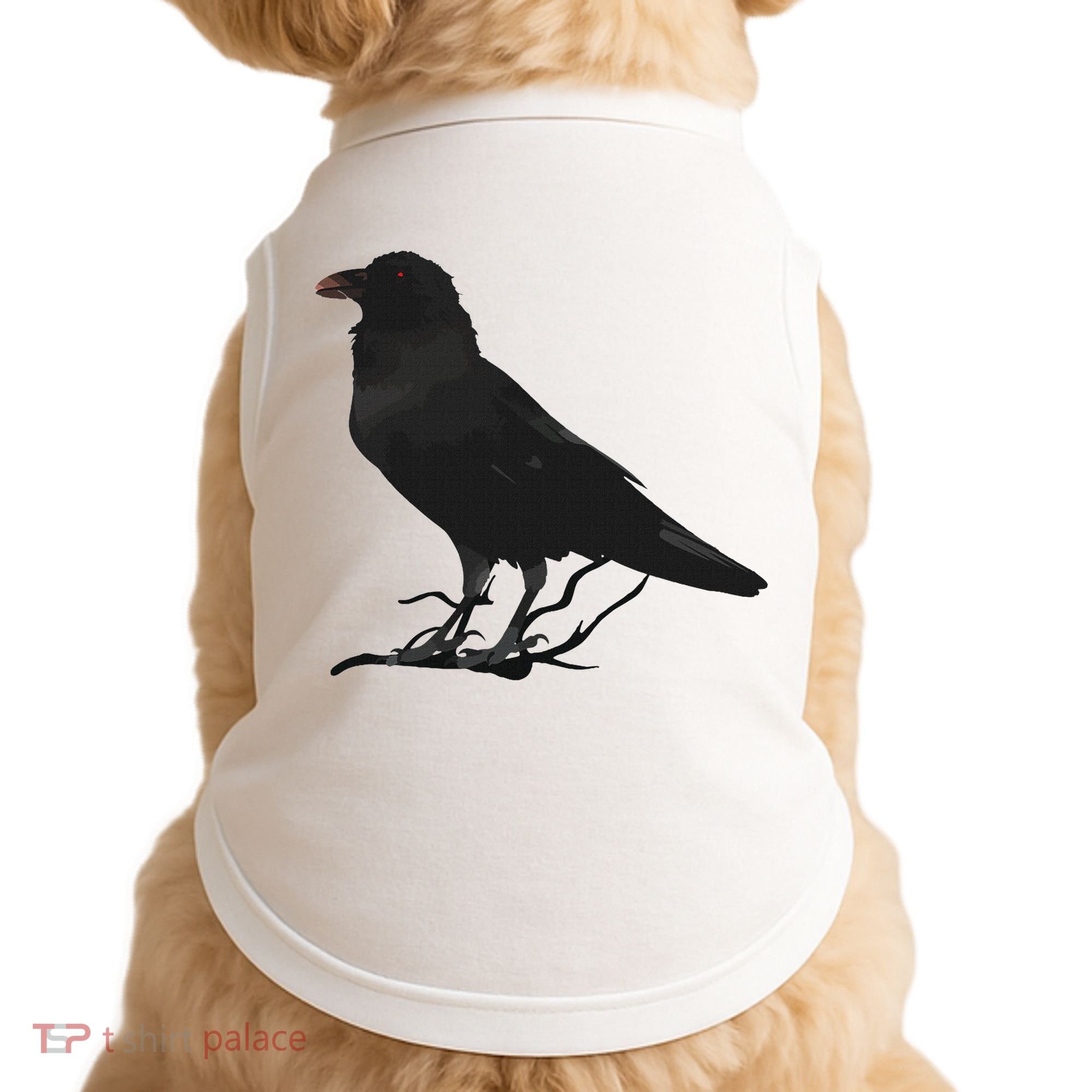 Beautiful Black Crow Raven Bird Silhouette Doggie Tank