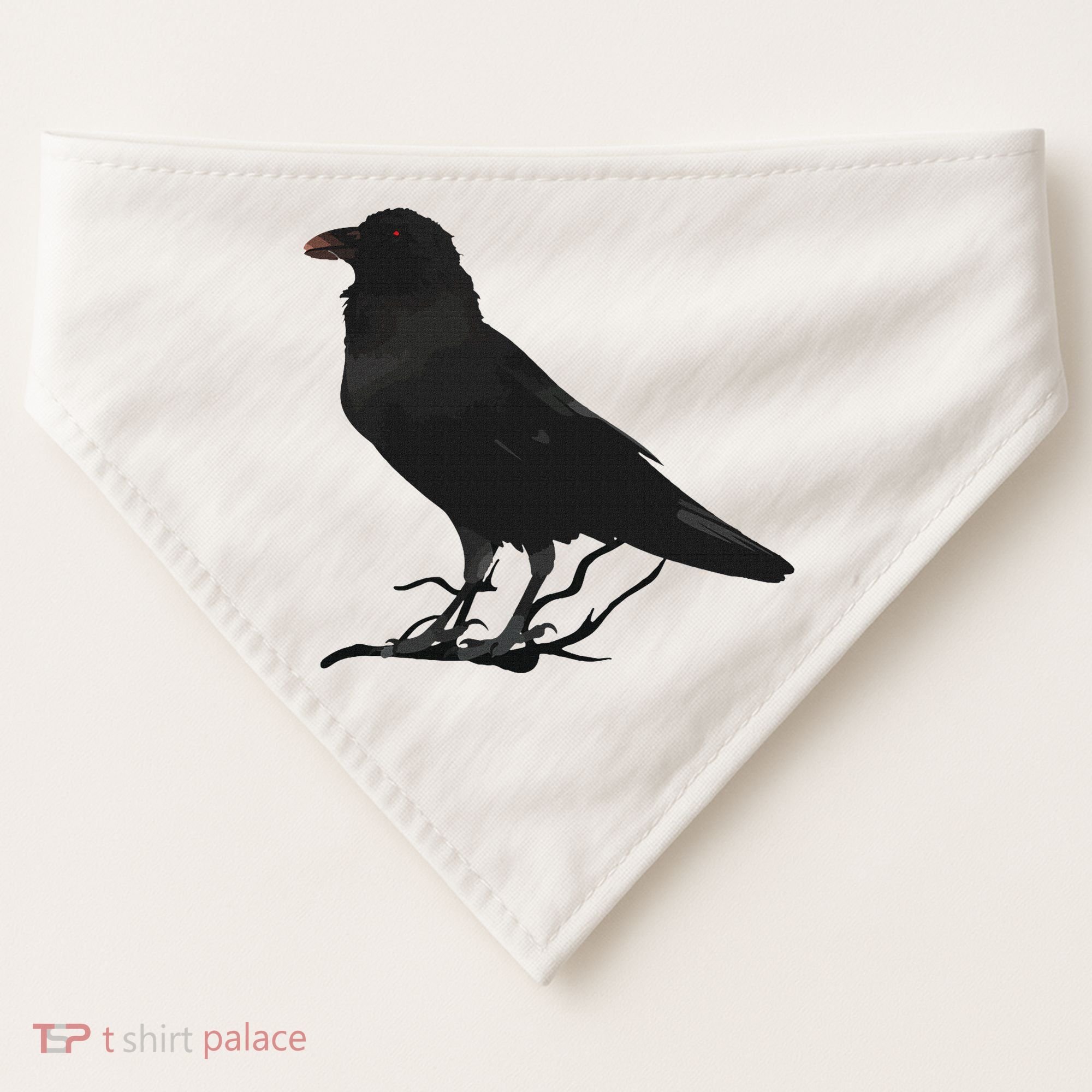 Beautiful Black Crow Raven Bird Silhouette USA-Made Doggie Bandana