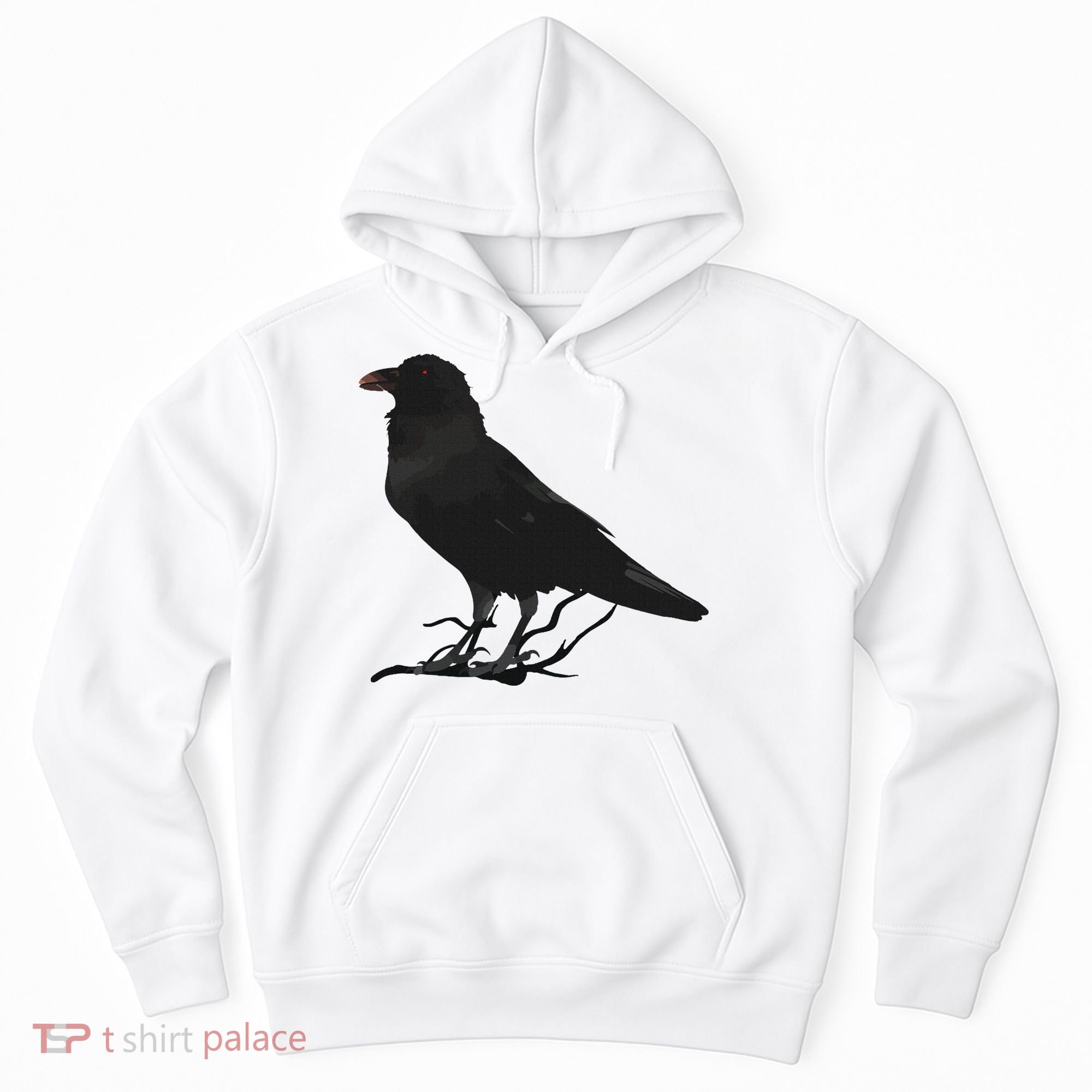 Beautiful Black Crow Raven Bird Silhouette Hoodie