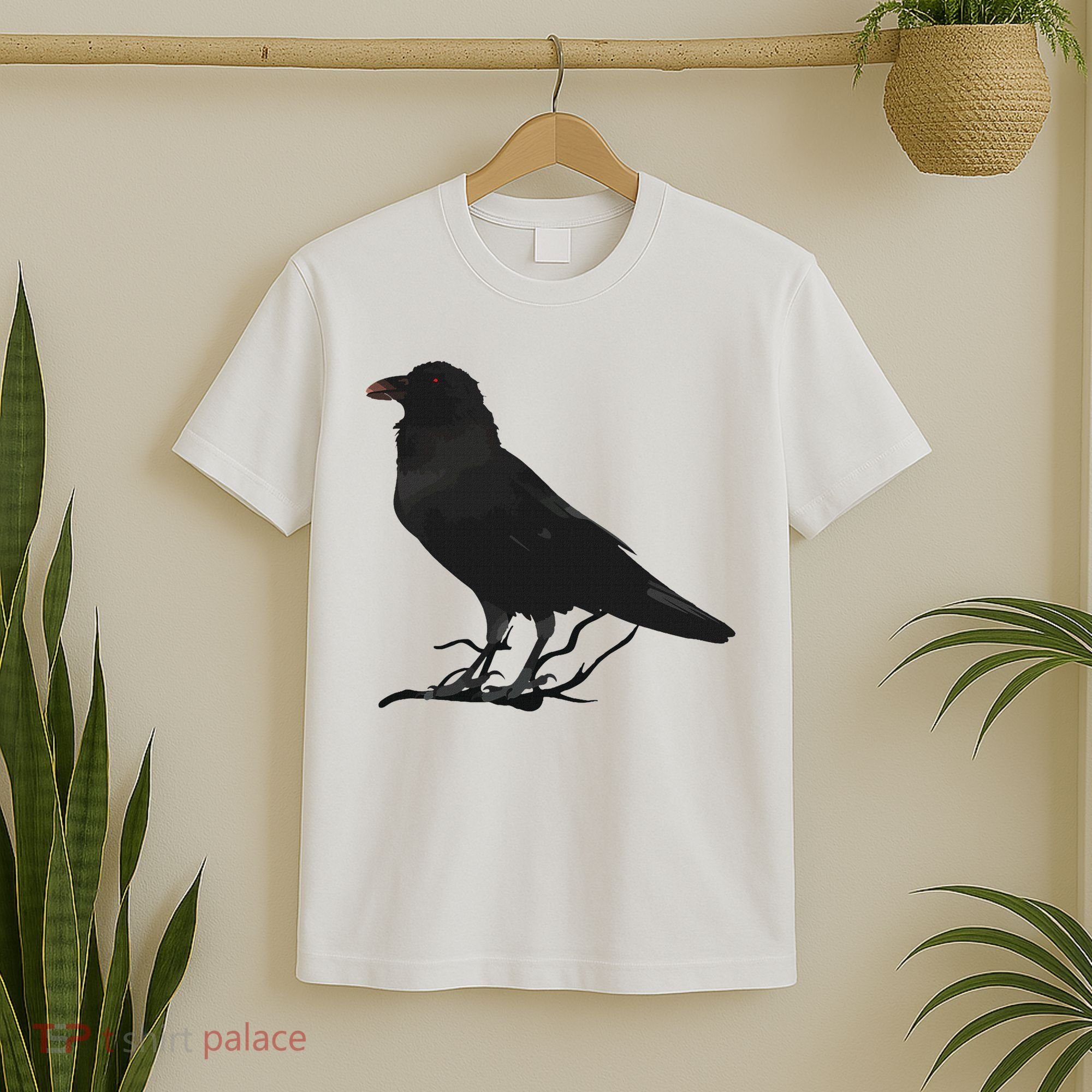 Beautiful Black Crow Raven Bird Silhouette T-Shirt