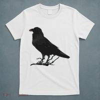 Beautiful Black Crow Raven Bird Silhouette T-Shirt thumb 5