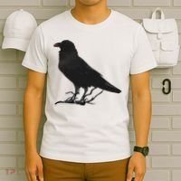 Beautiful Black Crow Raven Bird Silhouette T-Shirt thumb 6