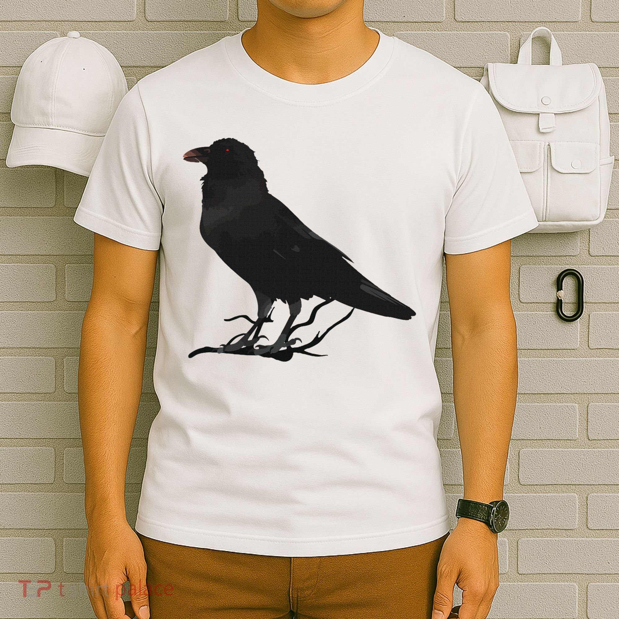 Beautiful Black Crow Raven Bird Silhouette T-Shirt