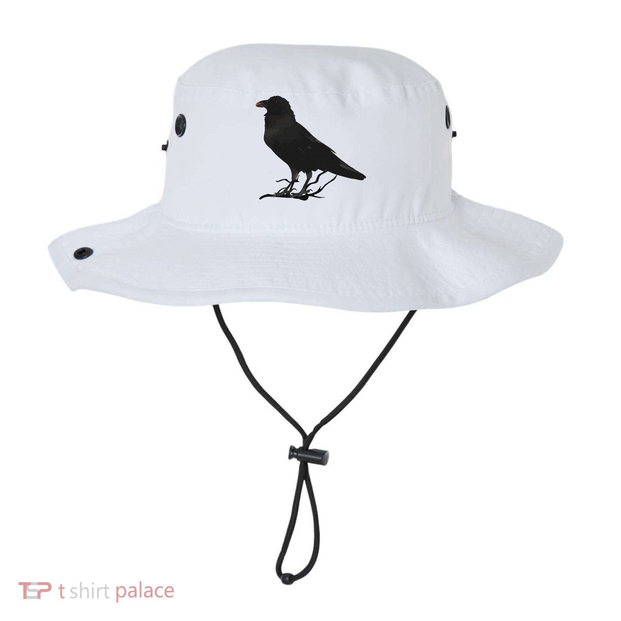 Beautiful Black Crow Raven Bird Silhouette Bucket Hat