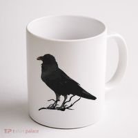 Beautiful Black Crow Raven Bird Silhouette Coffee Mug thumb 1