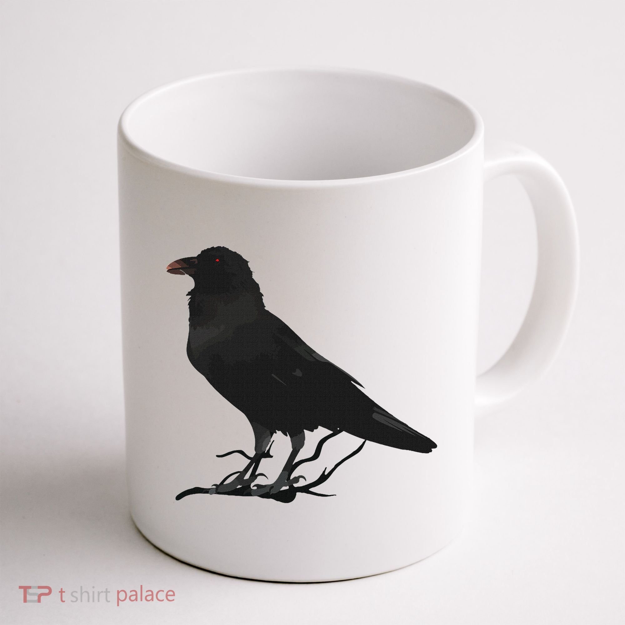 Beautiful Black Crow Raven Bird Silhouette Coffee Mug