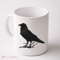 Beautiful Black Crow Raven Bird Silhouette Coffee Mug thumb 0