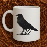 Beautiful Black Crow Raven Bird Silhouette Coffee Mug thumb 2