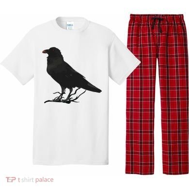 Beautiful Black Crow Raven Bird Silhouette Pajama Set
