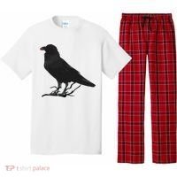 Beautiful Black Crow Raven Bird Silhouette Pajama Set thumb 0