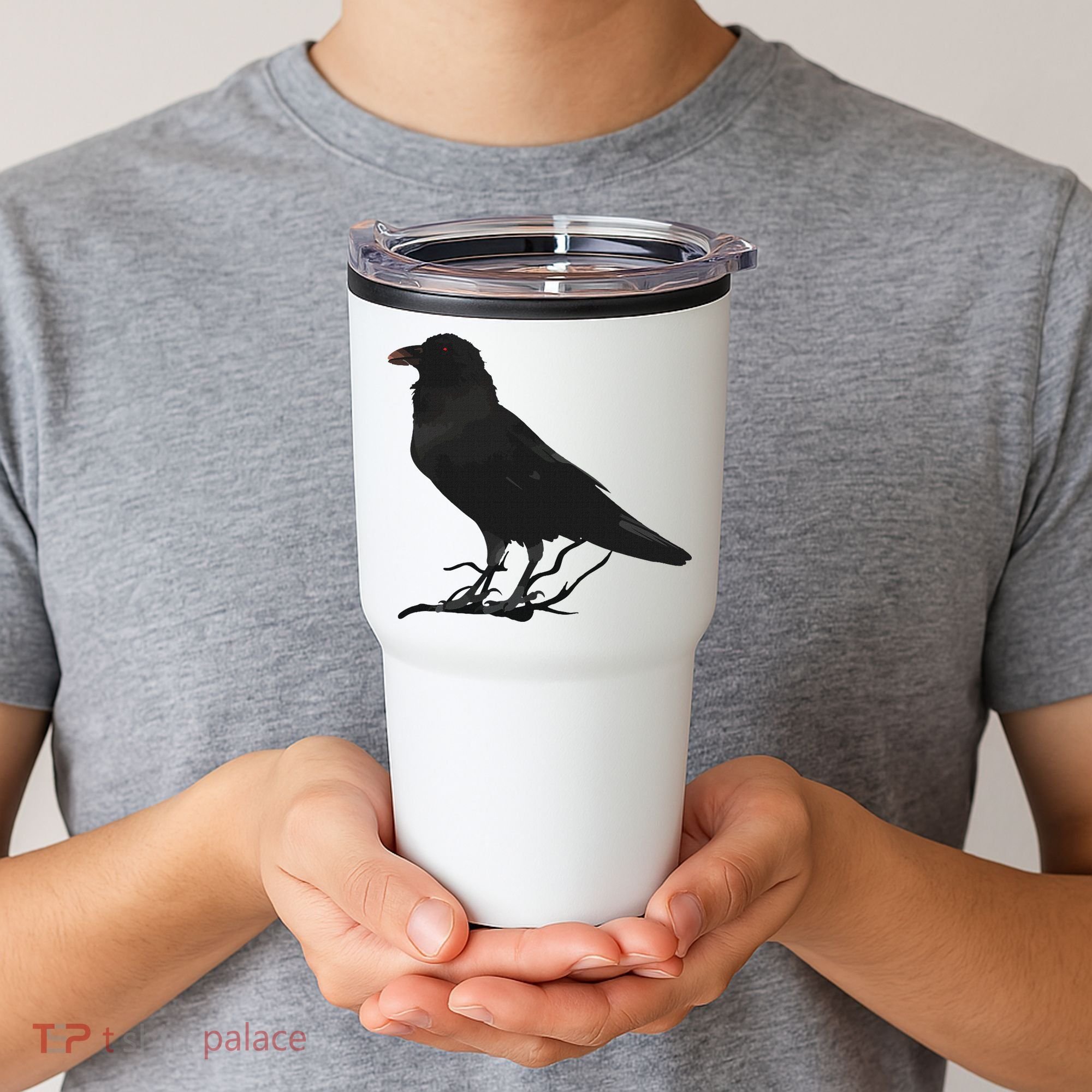 Beautiful Black Crow Raven Bird Silhouette Tumbler