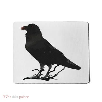 Beautiful Black Crow Raven Bird Silhouette Mousepad