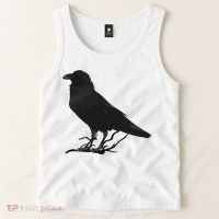 Beautiful Black Crow Raven Bird Silhouette Tank Top thumb 2