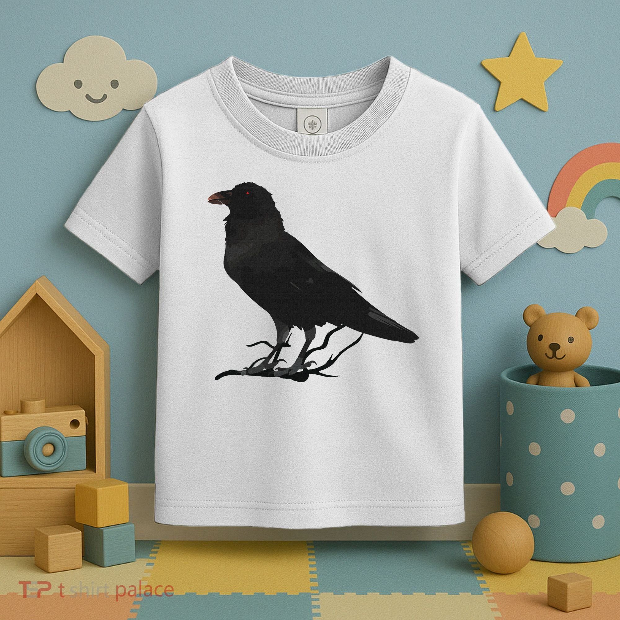 Beautiful Black Crow Raven Bird Silhouette Toddler T-Shirt