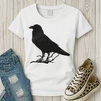 Beautiful Black Crow Raven Bird Silhouette Women's T-Shirt thumb 3