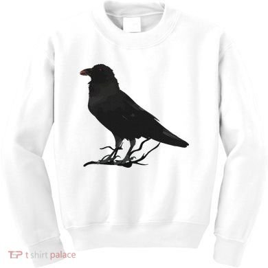 Beautiful Black Crow Raven Bird Silhouette Kids Sweatshirt