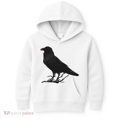 Beautiful Black Crow Raven Bird Silhouette Kids Hoodie