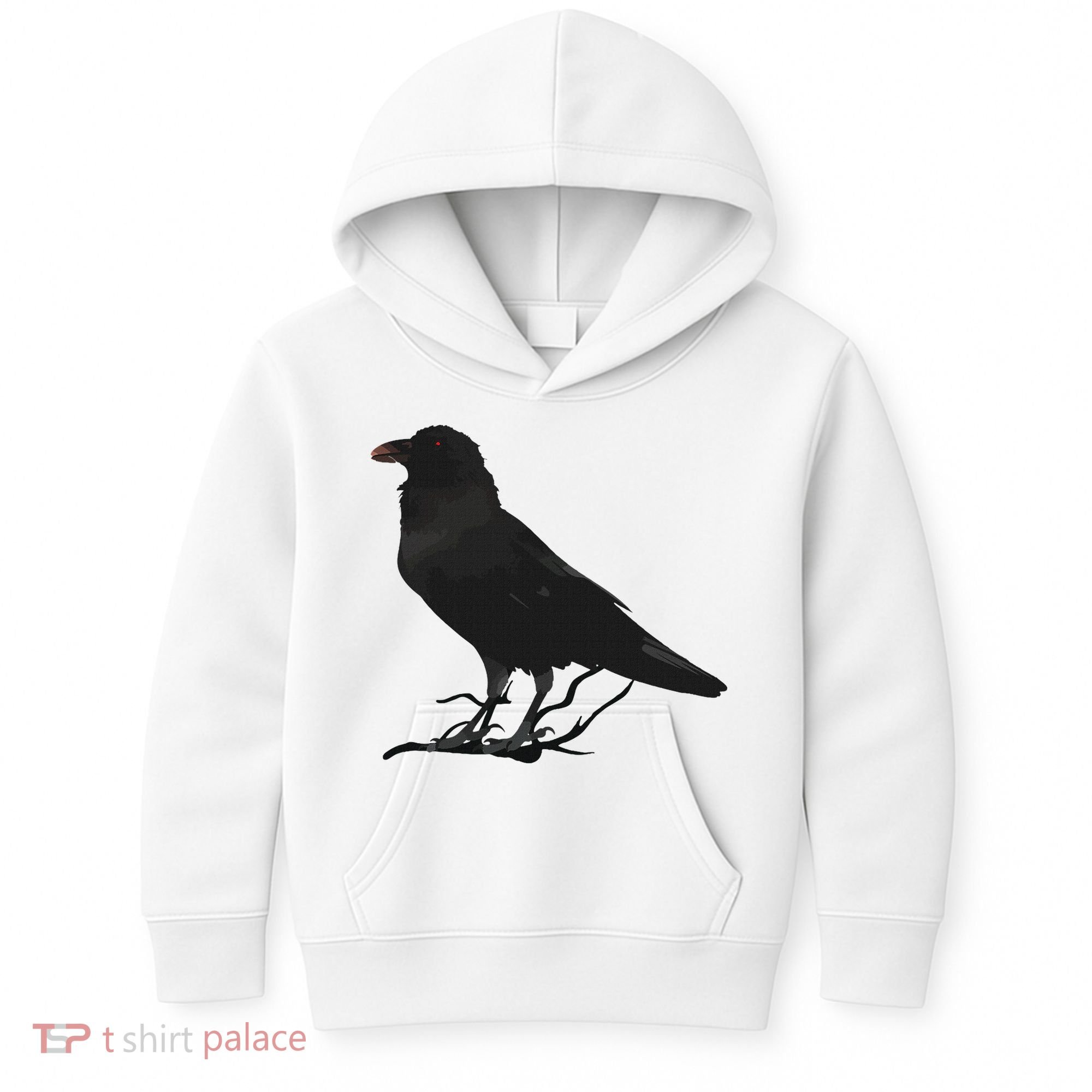 Beautiful Black Crow Raven Bird Silhouette Kids Hoodie