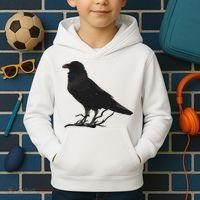 Beautiful Black Crow Raven Bird Silhouette Kids Hoodie thumb 2