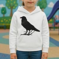 Beautiful Black Crow Raven Bird Silhouette Kids Hoodie thumb 3