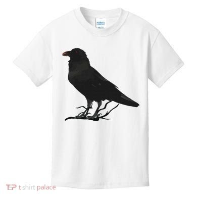 Beautiful Black Crow Raven Bird Silhouette Kids T-Shirt