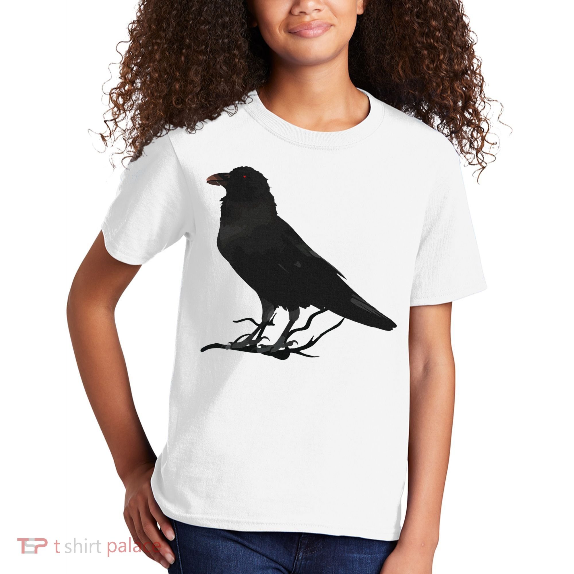 Beautiful Black Crow Raven Bird Silhouette Kids T-Shirt