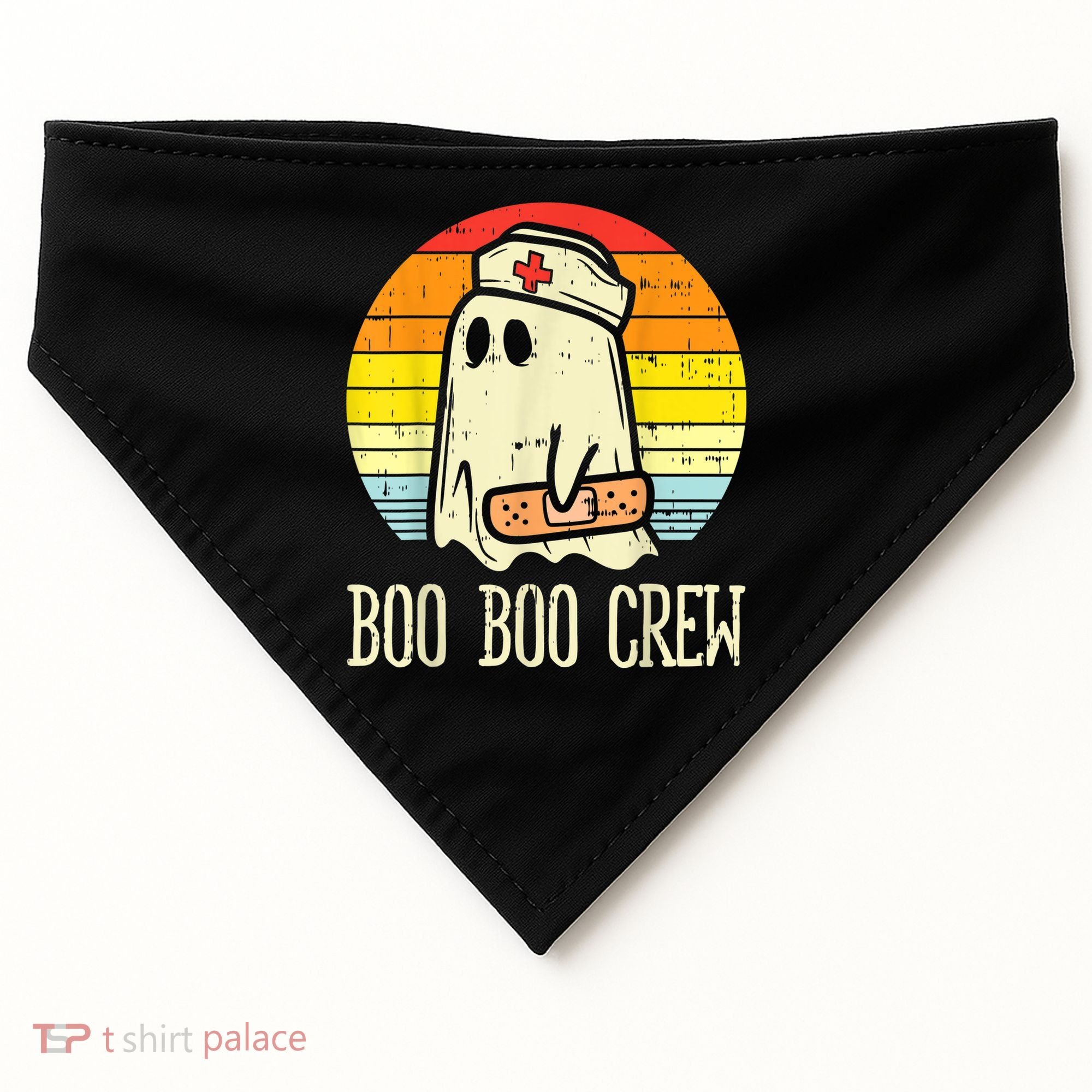 Boo Boo Crew Nurse Halloween Shirt For Nurses RN Ghost Women USA-Made Doggie Bandana