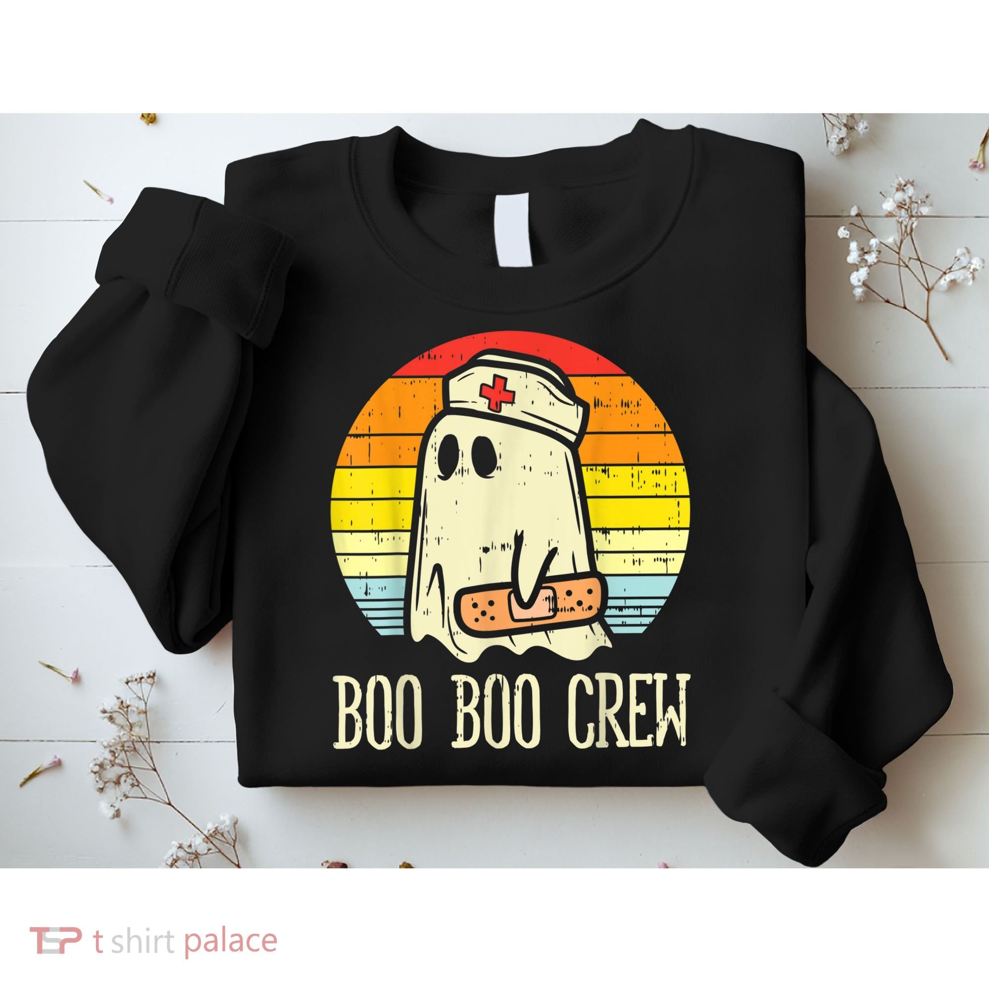 Boo Boo Crew Nurse Halloween Shirt For Nurses RN Ghost Women Sweatshirt