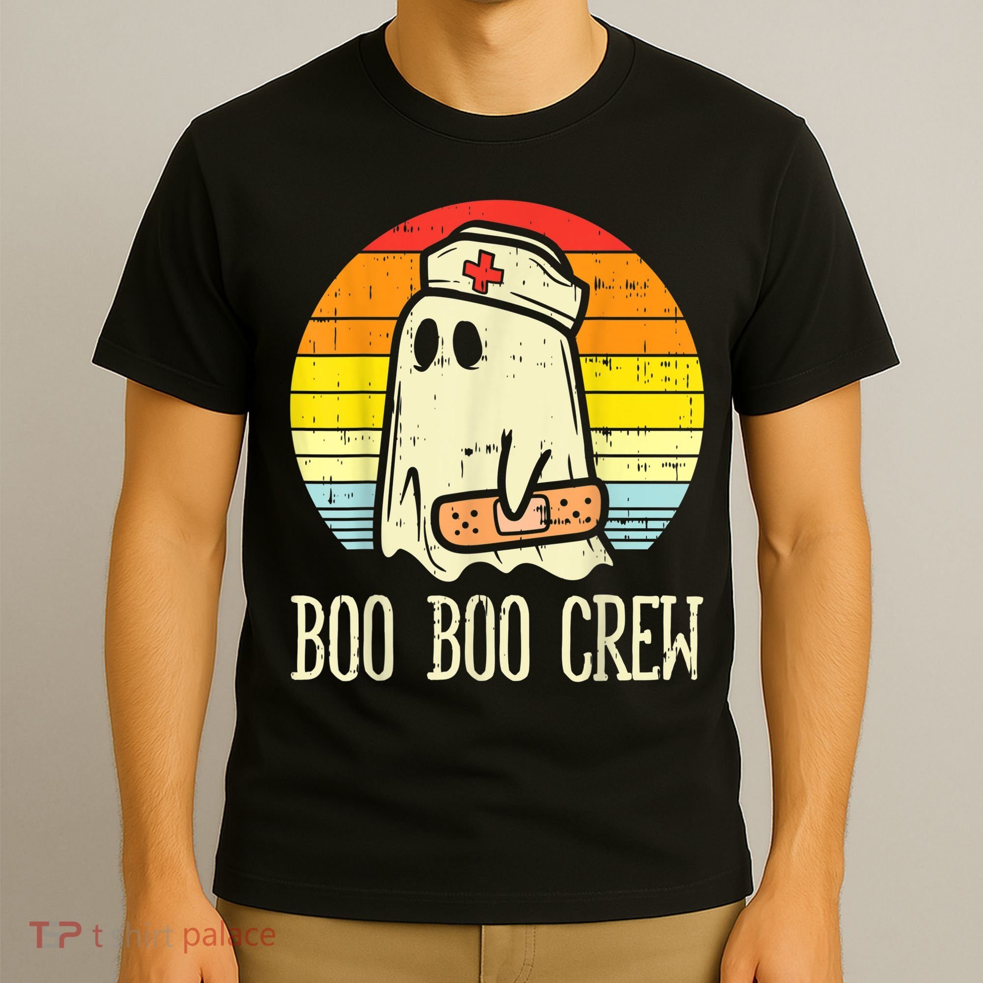 Boo Boo Crew Nurse Halloween Shirt For Nurses RN Ghost Women T-Shirt