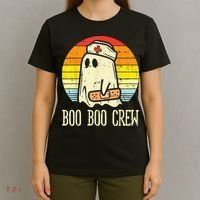 Boo Boo Crew Nurse Halloween Shirt For Nurses RN Ghost Women T-Shirt thumb 4