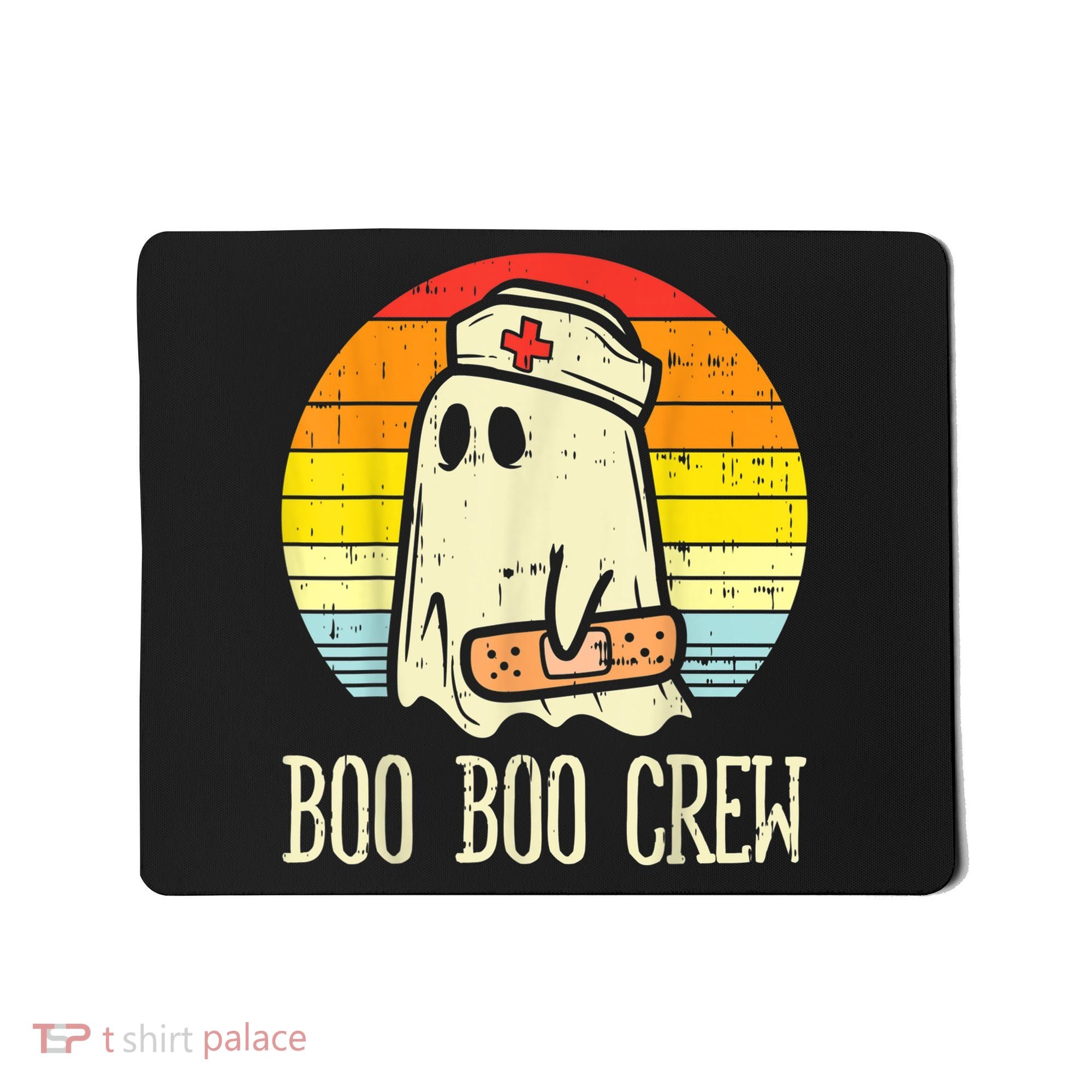 Boo Boo Crew Nurse Halloween Shirt For Nurses RN Ghost Women Mousepad