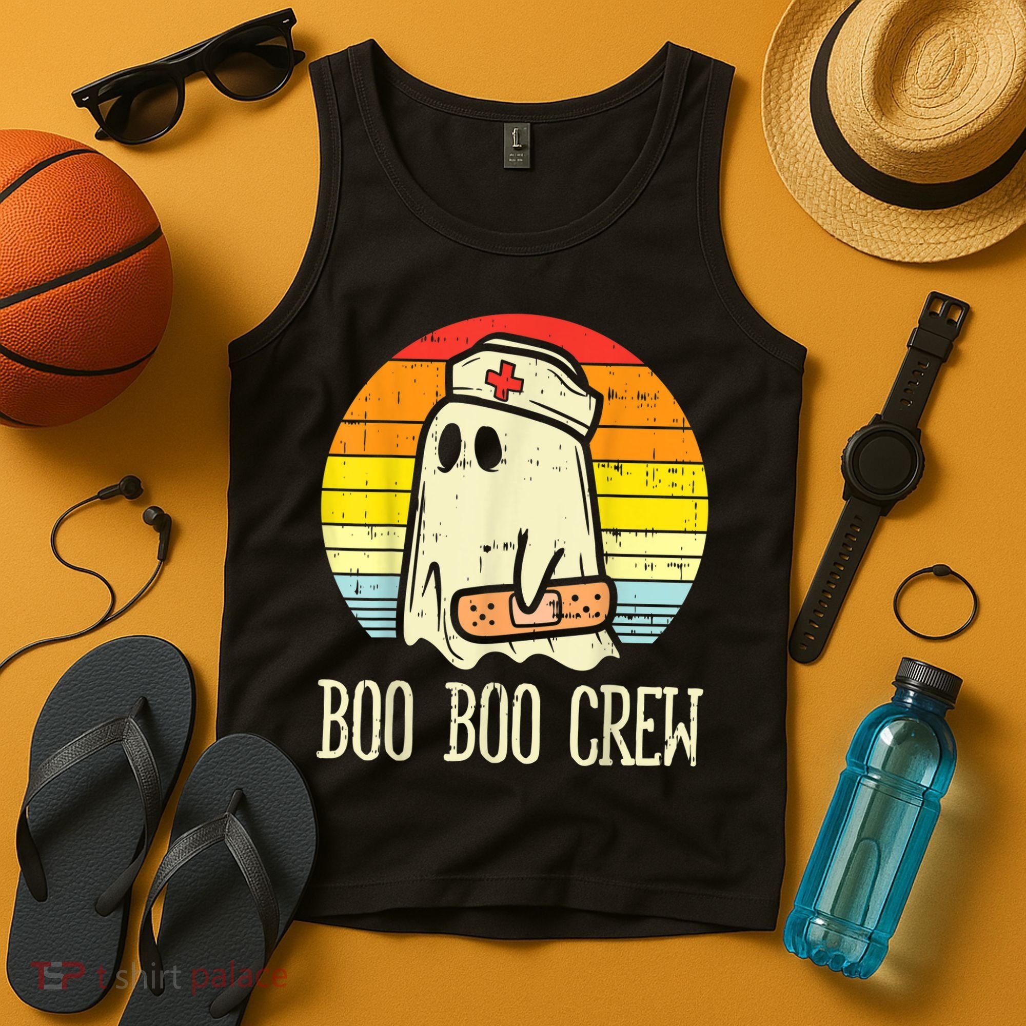 Boo Boo Crew Nurse Halloween Shirt For Nurses RN Ghost Women Tank Top