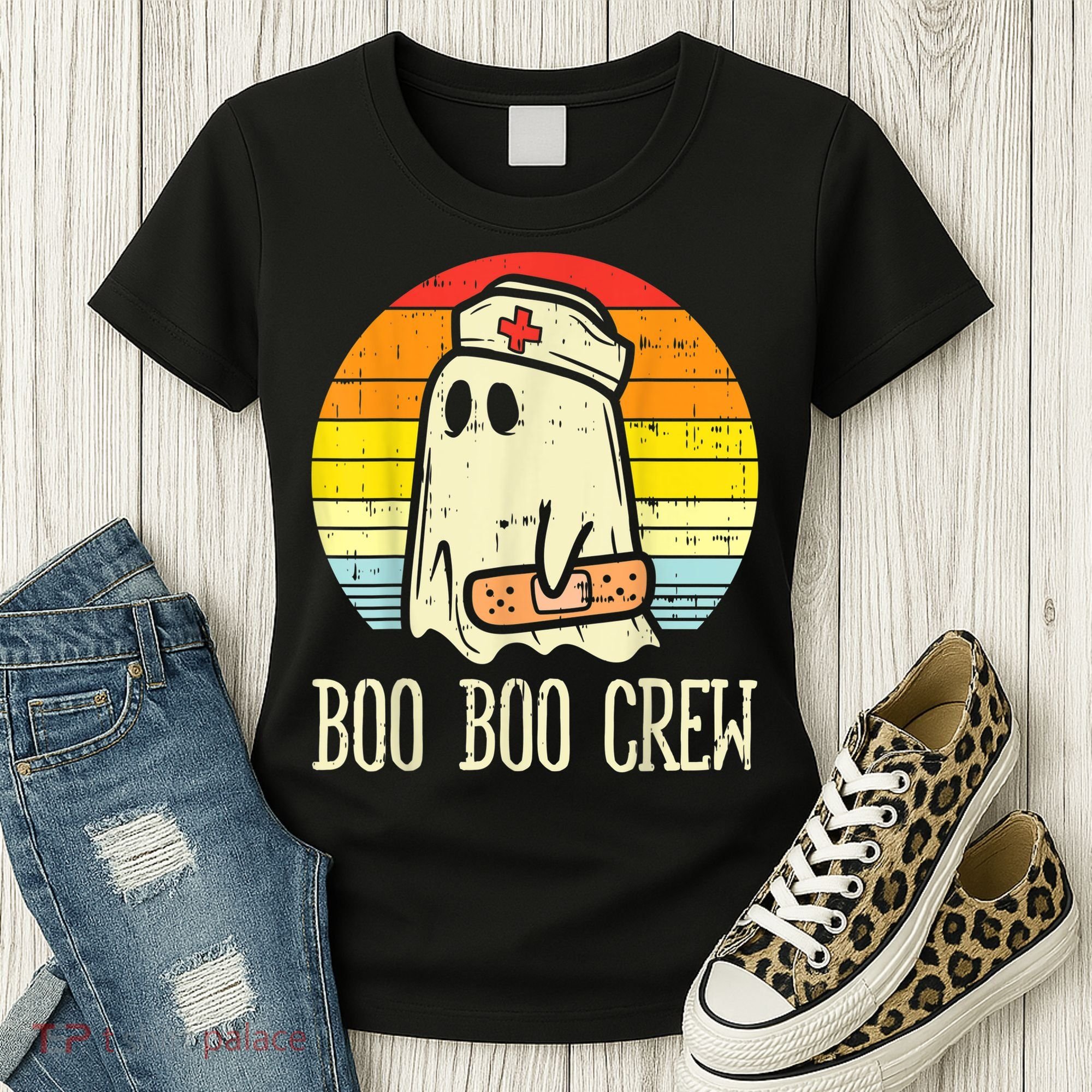 Boo Boo Crew Nurse Halloween Shirt For Nurses RN Ghost Women Women's T-Shirt