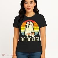 Boo Boo Crew Nurse Halloween Shirt For Nurses RN Ghost Women Women's T-Shirt thumb 4