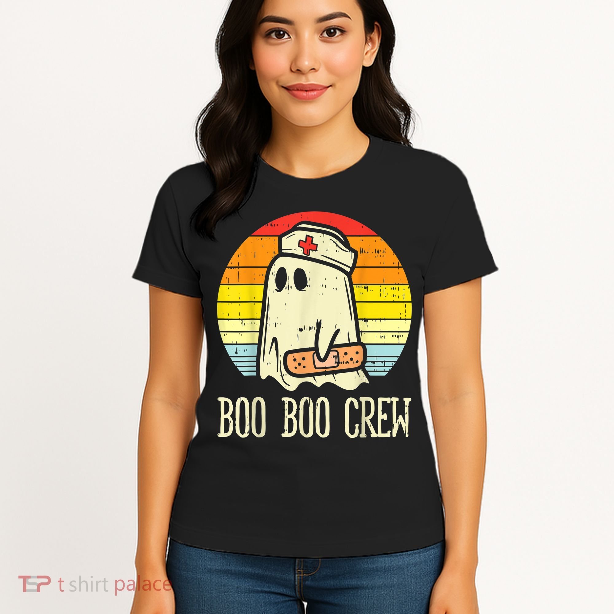 Boo Boo Crew Nurse Halloween Shirt For Nurses RN Ghost Women Women's T-Shirt