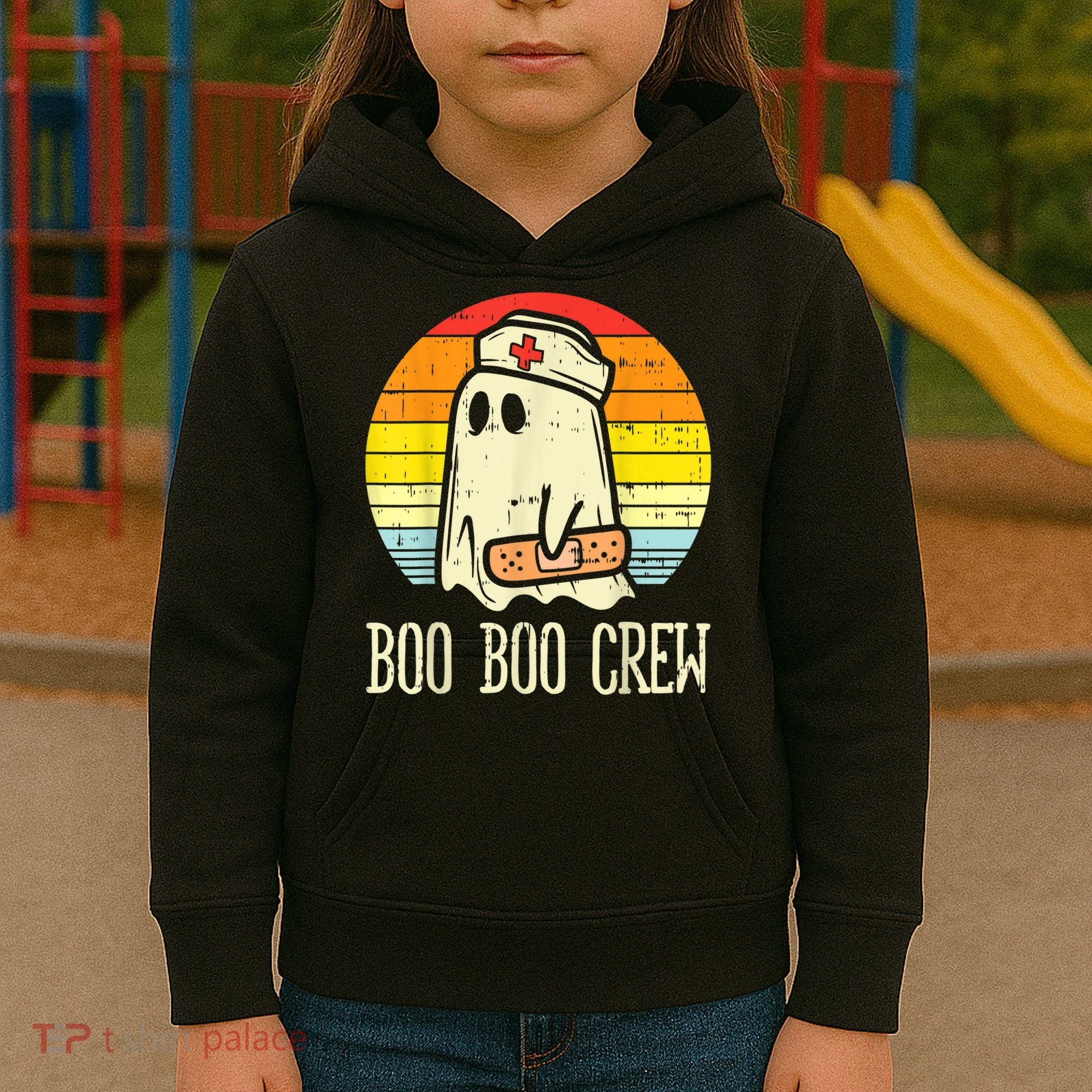 Boo Boo Crew Nurse Halloween Shirt For Nurses RN Ghost Women Kids Hoodie