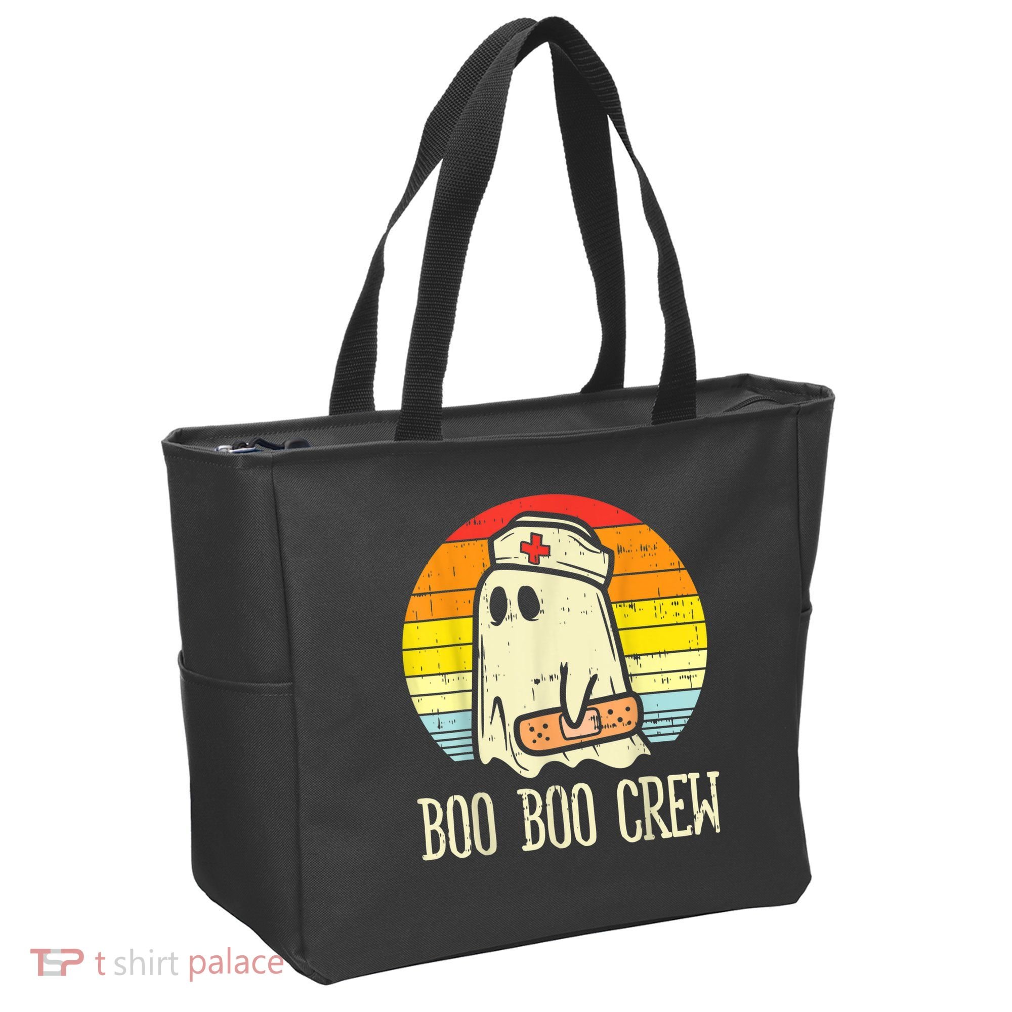Boo Boo Crew Nurse Halloween Shirt For Nurses RN Ghost Women Tote Bag
