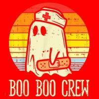Boo Boo Crew Nurse Halloween Shirt For Nurses RN Ghost Women Santa Hat thumb 1