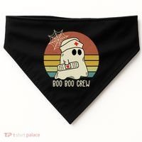 Boo Boo Crew Nurse Halloween Nurse Retro USA-Made Doggie Bandana thumb 0
