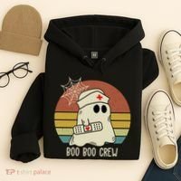 Boo Boo Crew Nurse Halloween Nurse Retro Hoodie thumb 4