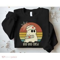 Boo Boo Crew Nurse Halloween Nurse Retro Sweatshirt thumb 2